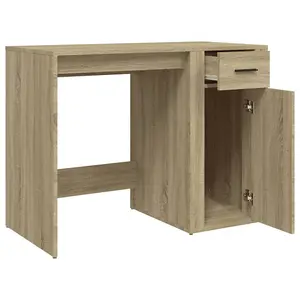 Berkfield Desk Sonoma Oak 100x49x75 cm Engineered Wood