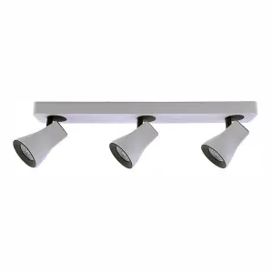 Luminosa Modern Spotlights White, Grey 3 Light  with Sandy White, Sand Grey Shade LED, GU10