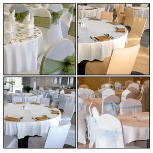 Polyester Spandex Chair Covers for Wedding Decoration - Silver, Pack of 10