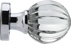 Sandleford Mortice Knob Set - Terni Glass and Polished Chrome