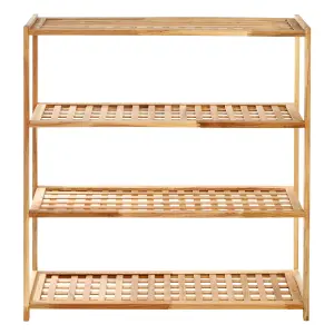 Maison by Premier Walnut Wood Bathe Four Tier Shoe Rack