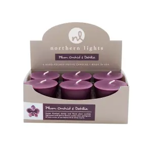 Northern Lights Votive Candle 6 pack - Plum Orchid & Dahlia