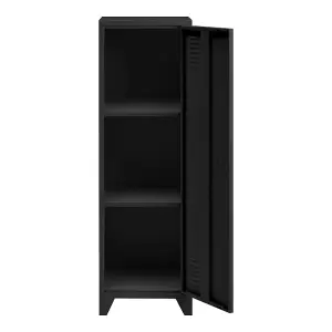 Modern Black Tall Metal File Cabinet Home Office Storage Cabinet with Adjustable Shelves and Door 128cm