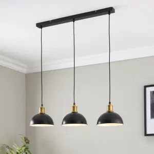 Acrobat Matt Gold effect 3 Lamp LED Pendant ceiling light