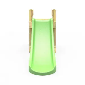 Rebo 4ft Toddler Adventure Slide with Wooden Platform and Climbing Wall - Green