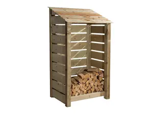 Slatted Slatted wooden log store W-99cm, H-180cm, D-88cm - natural (light green) finish