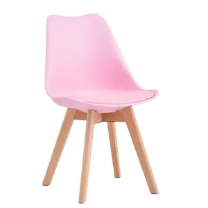 Single Dining Chair with Solid Wooden Legs and Seat Cushion Pad - Eva by MCC