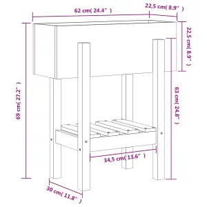 Berkfield Garden Planter 62x30x69 cm Solid Wood Douglas