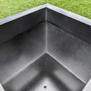 60cm Zinc Platinum Black Square Planter