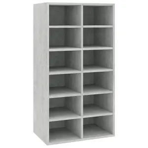 Berkfield Shoe Rack Concrete Grey 54x34x100.5 cm Engineered Wood