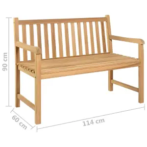 Berkfield Garden Bench 114 cm Solid Teak Wood