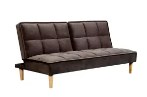 Stylish and Versatile 3 Seater Velvet Sofa Bed, Modern, Living Room Furniture - Brown