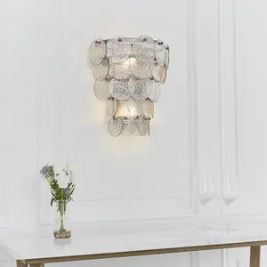 Luminosa Trapani 2 Light Wall Lamp Antique Silver Paint & Mercury Glass