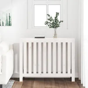 Radiator Cover White 108.5x19x84 cm Solid Wood Pine