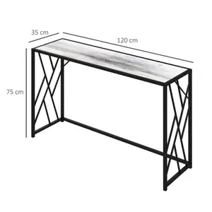 HOMCOM Vintage Sofa Table, Metal Frame Console Table for Hallway Living Room