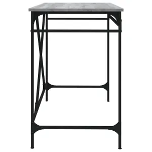 Berkfield Desk Grey Sonoma 100x50x75 cm Engineered Wood and Iron