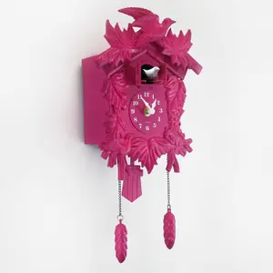 Walplus Pink Vinatge Wall Clock Cuckoo