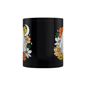 Grindstore Floral Ghost Mug Black (One Size)