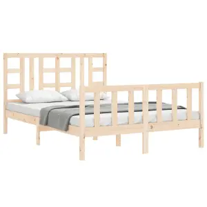 Berkfield Bed Frame with Headboard 140x190 cm Solid Wood