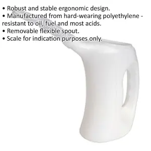 Ergonomic 2 Litre Measuring Jug with Flexible Spout - Oil and Fuel Resistant