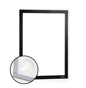 Durable DURAFRAME Wallpaper Self Adhesive Magnetic Signage Frame - A4 Black