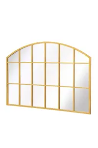 MirrorOutlet Over Mantle Arcus - Gold Framed Arched Wall Mirror 43" X 29" (110CM X 75CM)