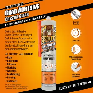 Gorilla Waterproof Clear Grab adhesive 270ml