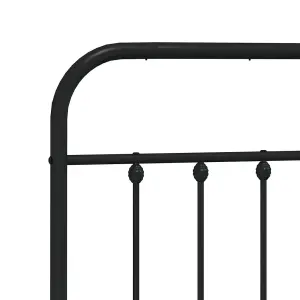 Berkfield Metal Bed Frame with Headboard Black 200x200 cm