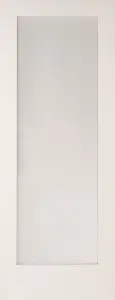 1 panel Frosted Glazed Shaker White Internal Door, (H)1981mm (W)762mm (T)35mm