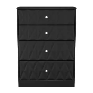 San Jose Ready assembled Black 4 Drawer Chest (H)1063mm (W)766mm (D)395mm