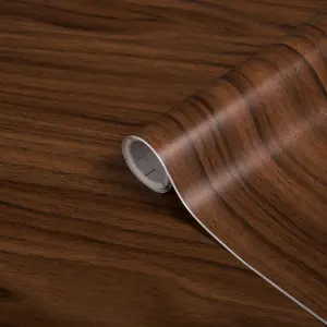 D-C-Fix Walnut Wood Self-adhesive Furniture Wrap (L)5m (W)675mm