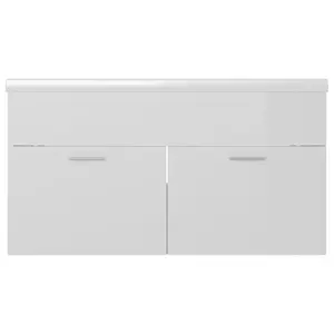 Cronius 900mm Single Bathroom Vanity with Integrated Ceramic Basin Gloss White