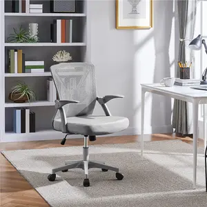 Yaheetech Mesh Office Chair with Flip-up Armrests - Grey