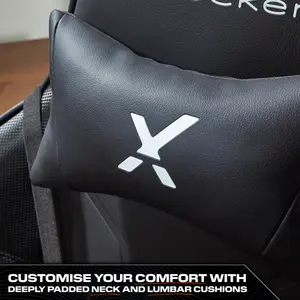 X-Rocker Agility eSport Gaming Chair Racing PC Reclining Adjustable PC Gaming Seat - BLACK