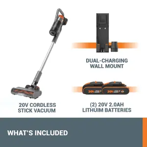 WORX WX038 20V Cordless Stick Vacuum Cleaner