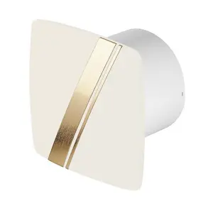 Cream / Gold Bathroom Extractor Fan 100mm with Timer Humidity Sensor