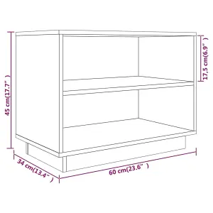 Berkfield Shoe Cabinet Honey Brown 60x34x45 cm Solid Wood Pine