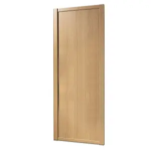 Spacepro Classic Shaker Natural Oak effect Oak effect frame Sliding wardrobe door, (H) 2220mm x (W) 762mm