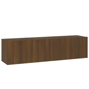 Berkfield TV Wall Cabinet Brown Oak 120x30x30 cm Engineered Wood