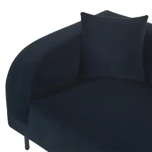 Left Hand Velvet Chaise Lounge Dark Blue LE CRAU