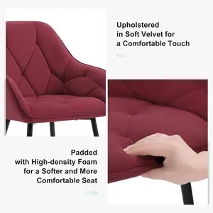 Creeve Velvet Armchair Burgundy