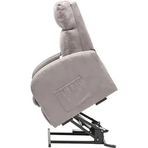 Single Motor Rise and Recline Lounge Chair Pebble Grey Micro Fibre Material