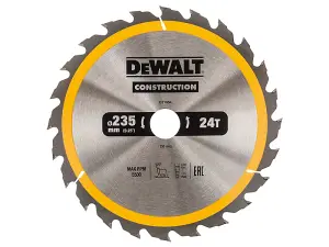 DeWALT DT1954 Portable Construction Circular Saw Blade 235 x 30mm x 24T