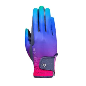 Hy Unisex Adult Ombre Riding Gloves Navy/Vibrant Pink (XS)