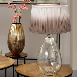 20cm Taupe Ombre Soft Pleated Tapered Lampshade