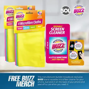 8pk Buzz Lint Free Microfibre Cleaning Cloths for Home 23 x 23cm, Microfibre Cloth, Microfibre Cleaning Cloth, Microfibre Cloths