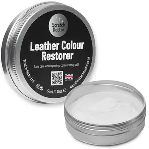 Scratch Doctor Leather Colour Restorer, Recolouring Balm for faded and worn leather 50ml White