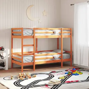 Berkfield Bunk Bed without Mattress Wax Brown 75x190 cm Small Single Solid Wood Pine