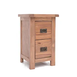 Aurelie 2 Drawer Bedside Table Light Brown