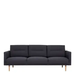 Larvik 3 Seater Sofa - Anthracite - Oak Legs